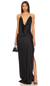 EX HIRE - Iced Bias Gown - Black