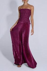 Maya Gown Sangria Glitter Hire TENN Designer Hire