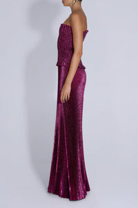 Maya Gown Sangria Glitter TENN Designer Hire