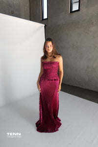 Maya Sangria Glitter Gown TENN Designer Hire