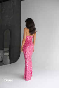 Misha Collection Sapphire Fuchsia Sequined Maxi Dress – TENN Designer Hire