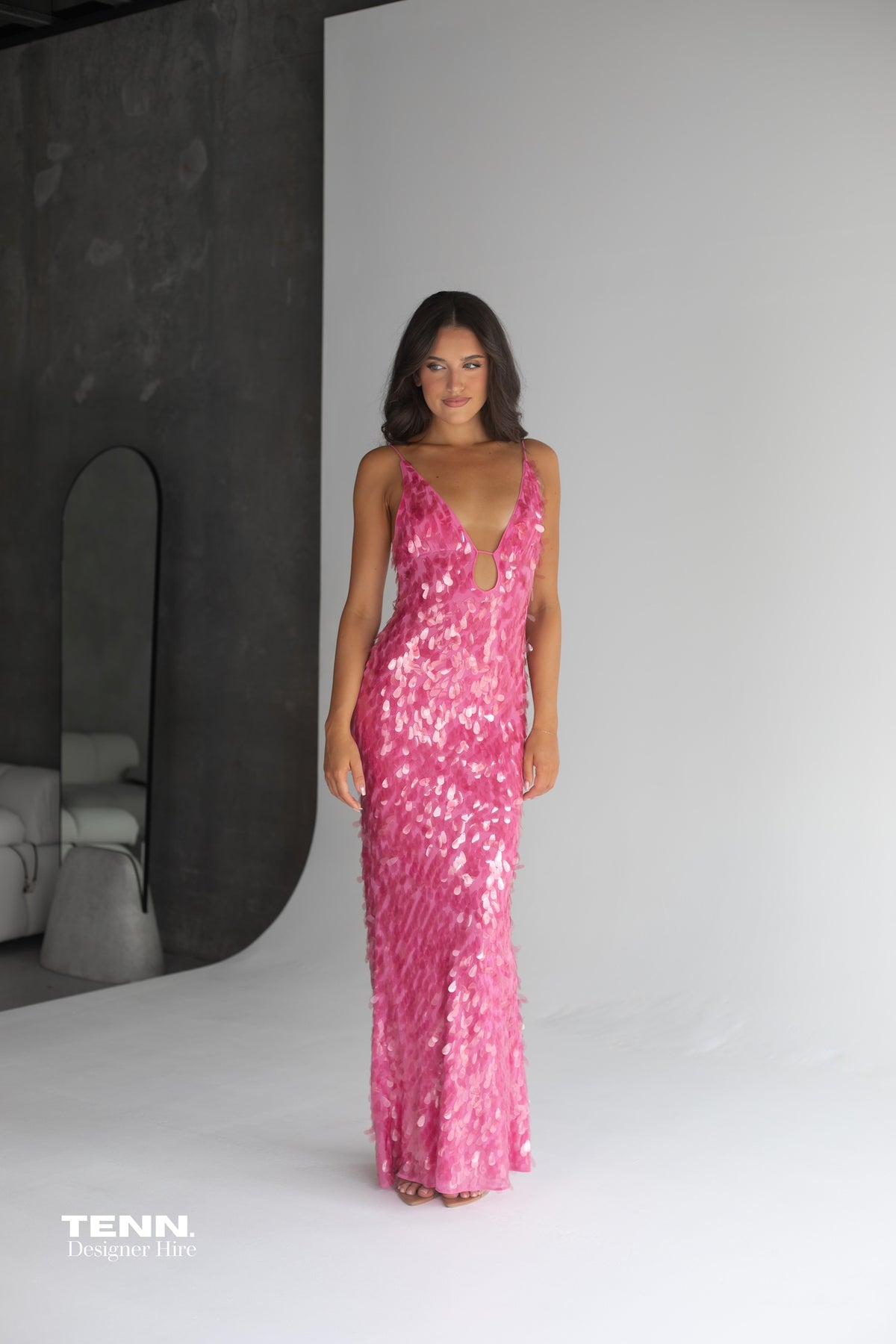 Misha Collection Sapphire Sequin Maxi Dress Fuchsia – TENN Designer Hire