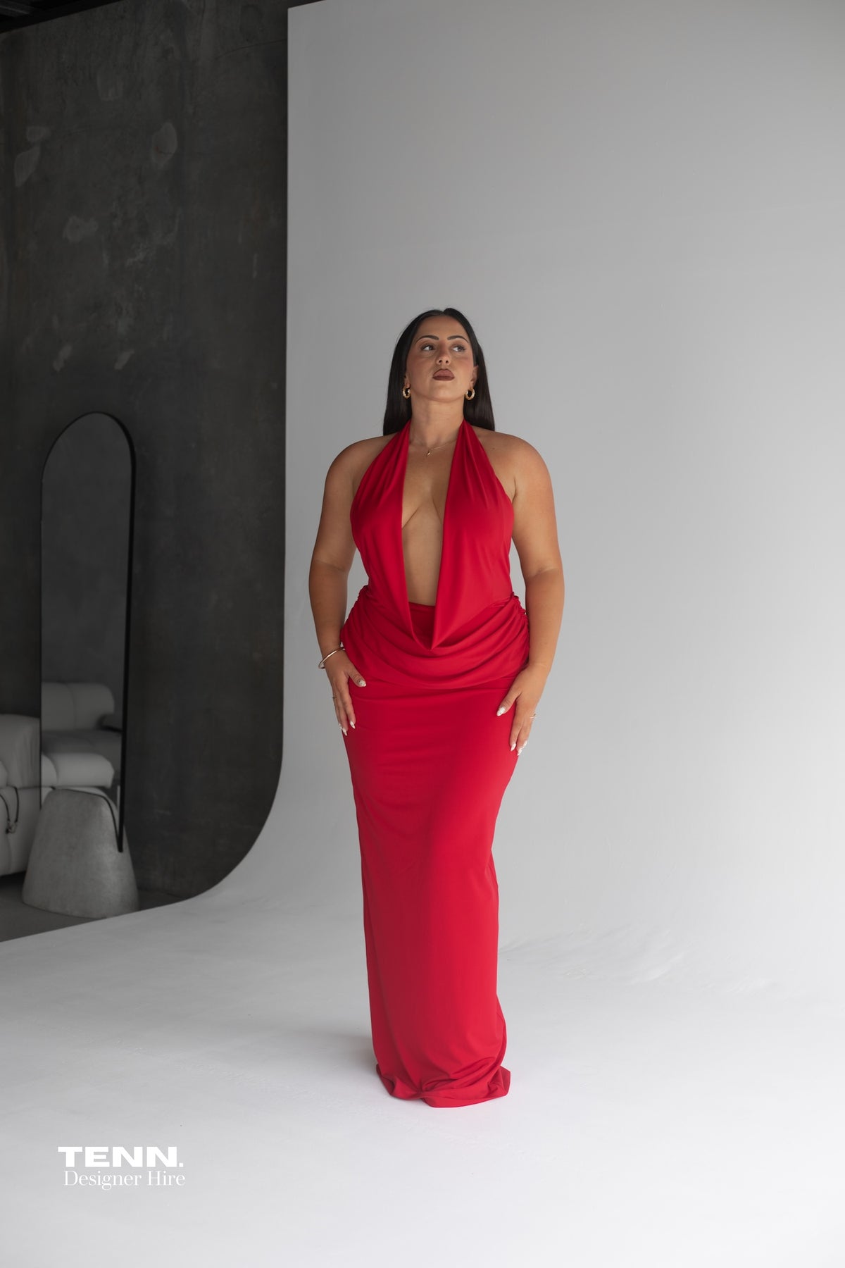 Misha Collection Vanessa Jersey Dress Red – TENN Designer Hire