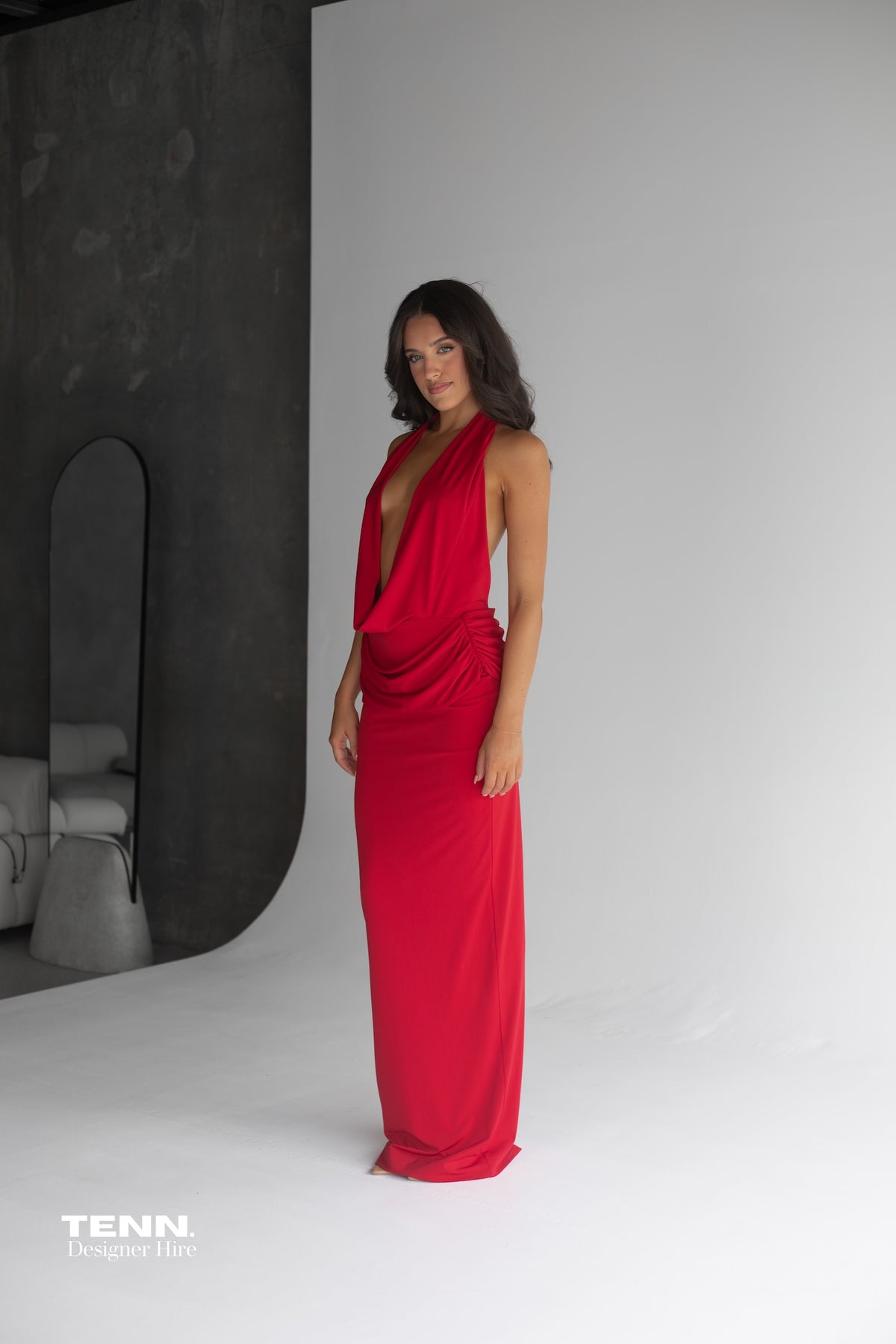 Misha Collection Vanessa Red Plunging Cowl Dress – TENN Designer Hire