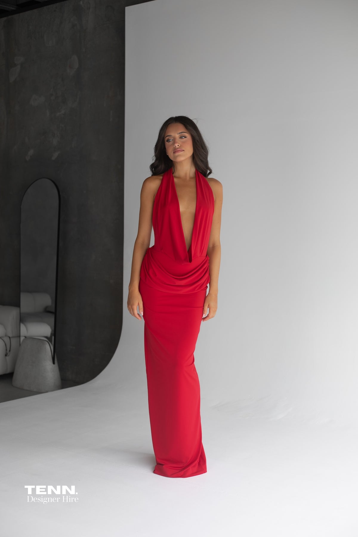 Misha Collection Vanessa Red Ruching Waist Dress – TENN Designer Hire