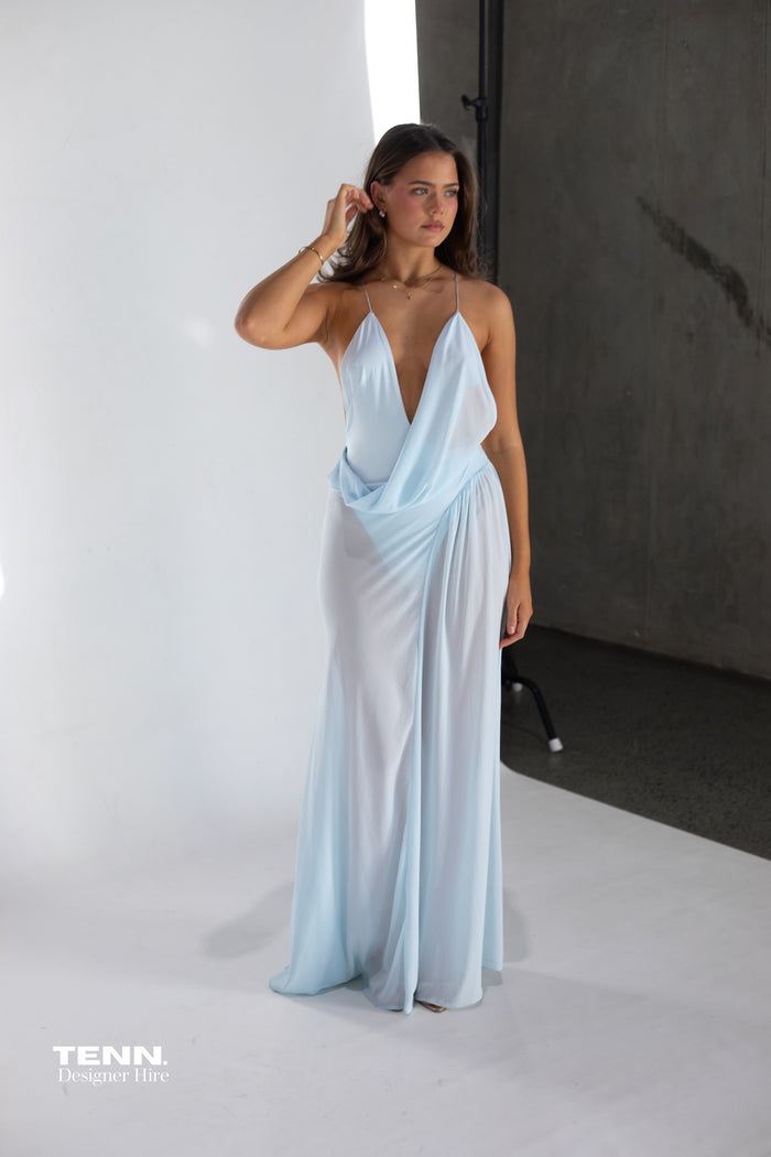 Natalie Rolt Agnes Dress Blue Hire TENN Designer Hire