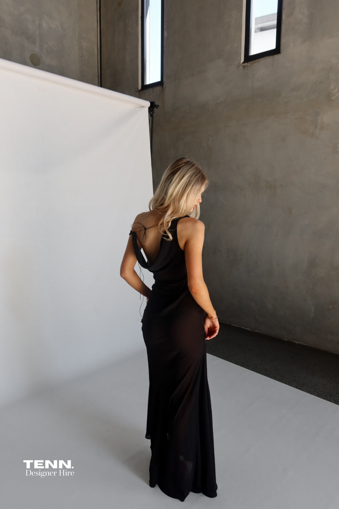 Natalie Rolt Anita Cowl Neck Dress TENN Designer Hire
