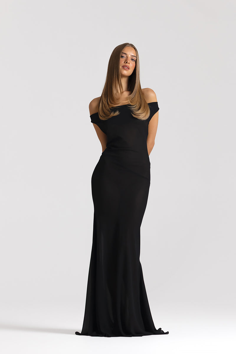 Natalie Rolt Anita Dress Black Hire TENN Designer Hire