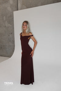 Natalie Rolt Bettina Gown Espresso Hire TENN Designer Hire