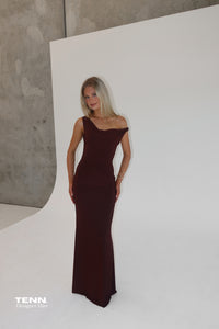 Natalie Rolt Bettina Gown Espresso TENN Designer Hire