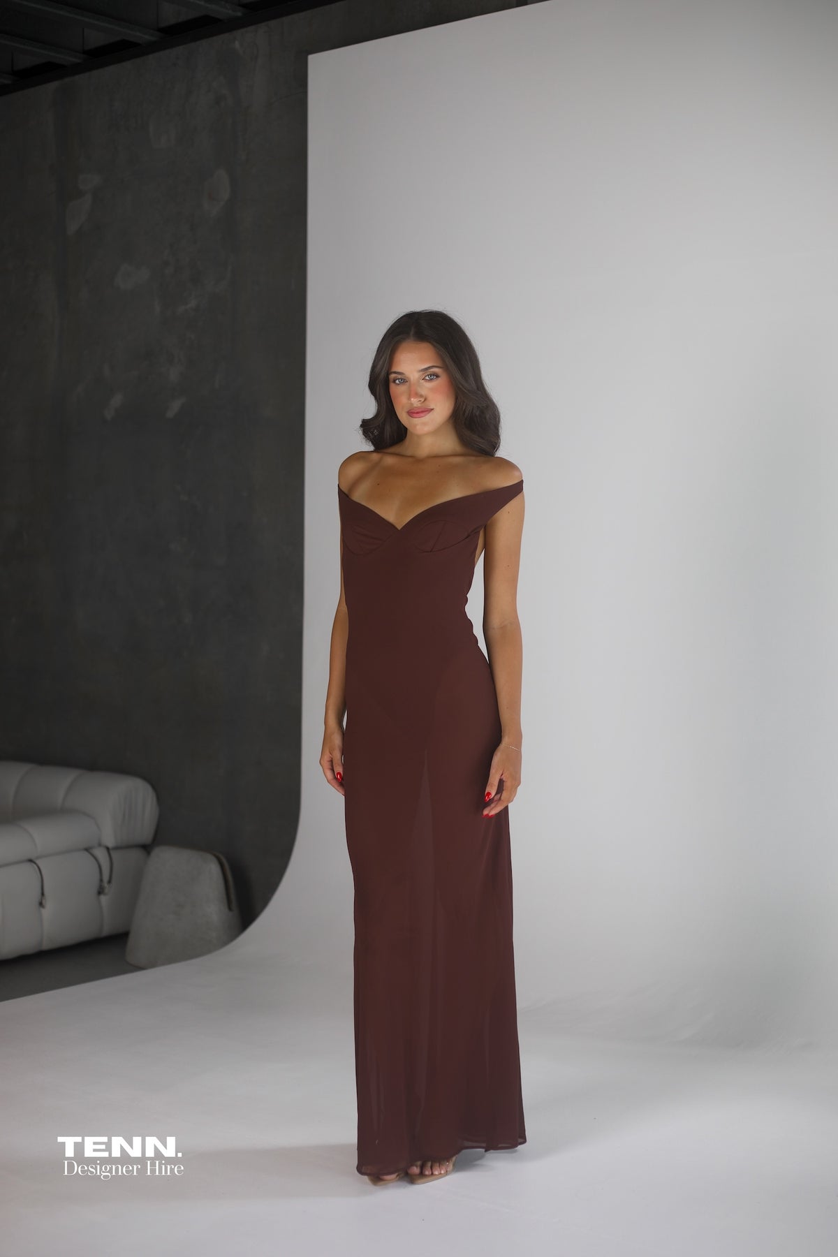 Natalie Rolt Brielle Elegant Espresso Gown – TENN Designer Hire