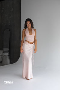 Natalie Rolt Bronte Designer Top & Skirt Set Baby Pink – TENN Designer Hire