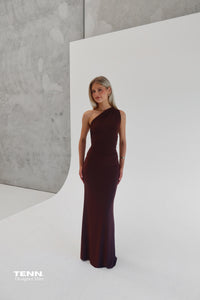 Natalie Rolt Fabienne Gown Espresso Event Gown TENN Designer Hire