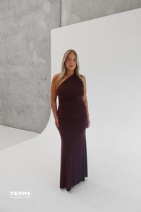 Natalie Rolt Fabienne Gown Espresso Formal Gown TENN Designer Hire