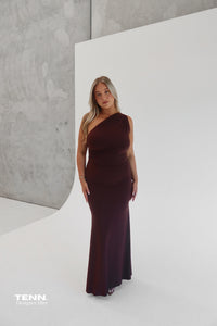 Natalie Rolt Fabienne Gown Espresso Hire TENN Designer Hire