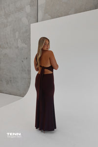 Natalie Rolt Fabienne Gown Espresso TENN Designer Hire