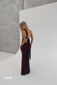 Natalie Rolt Fabienne Gown in Espresso TENN Designer Hire