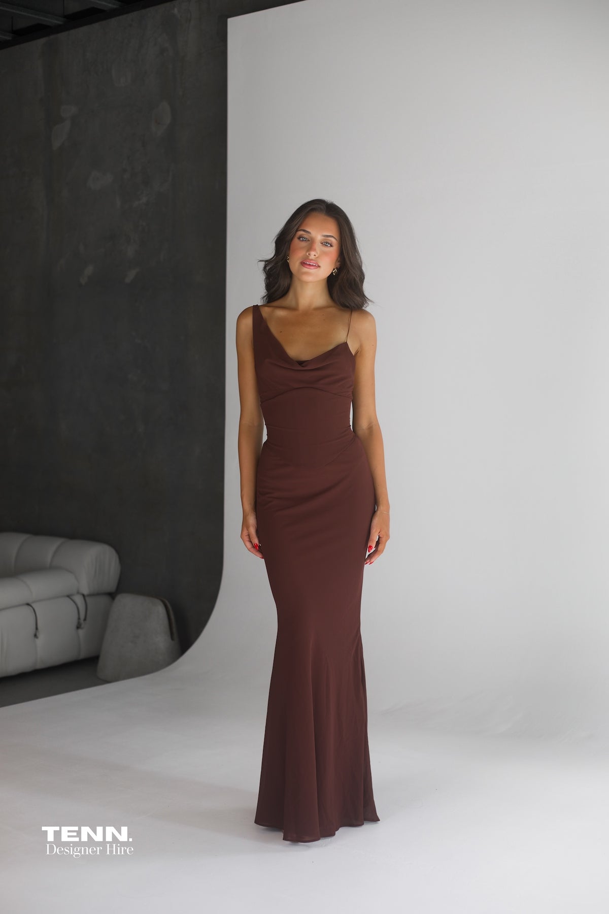 Natalie Rolt Hallie Espresso Gown – TENN Designer Hire