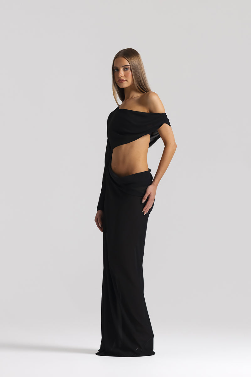 Natalie Rolt Imogen Dress Black TENN Designer Hire