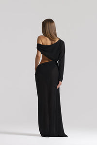 Natalie Rolt Imogen One Shoulder Dress Black TENN Designer Hire
