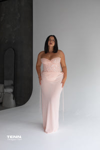 Natalie Rolt Verity Bustier & Allira Skirt Set Baby Pink – TENN Designer Hire