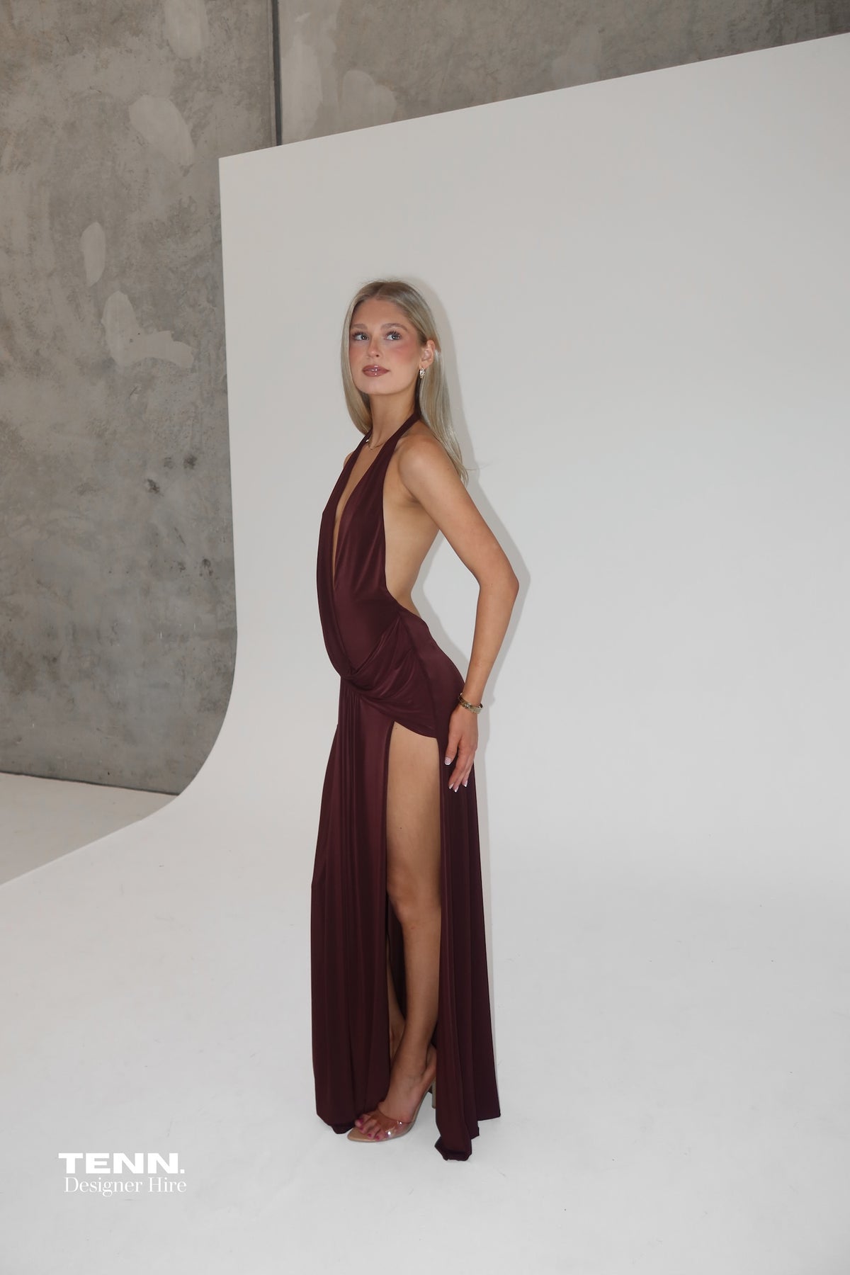 Natalie Rolt Winona Gown Espresso Hire TENN Designer Hire