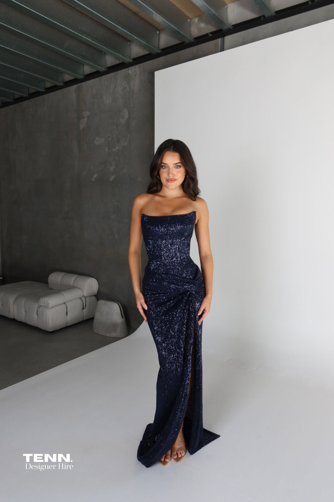 chanel navy blue dress Lia Stublla Chanel Gown – TENN