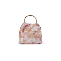 Olga Berg Alfie Floral Sequin Clutch Blush TENN Designer Hire
