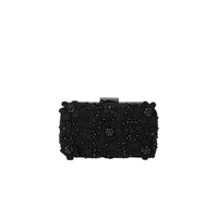 Olga Berg Beth Encrusted Clutch Black TENN Designer Hire