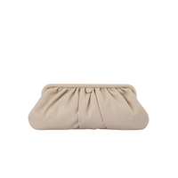 Olga Berg Catherine Gathered Clutch Mink TENN Designer Hire
