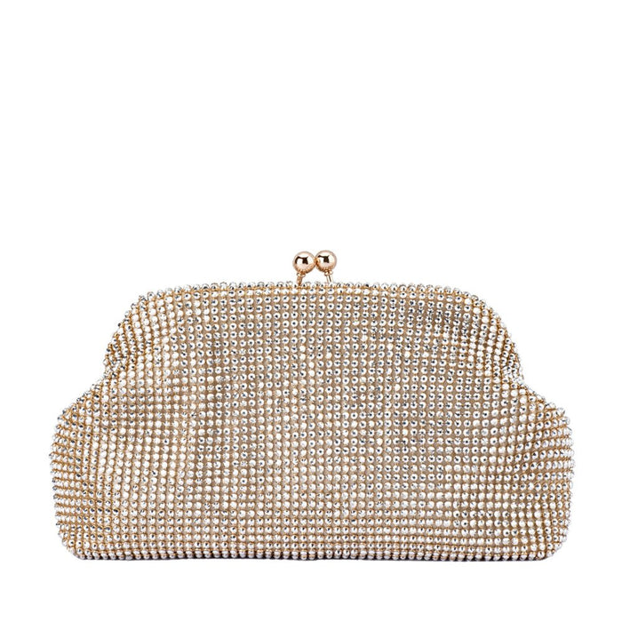 Olga Berg Ela Champagne Crystal Clutch TENN Designer Hire