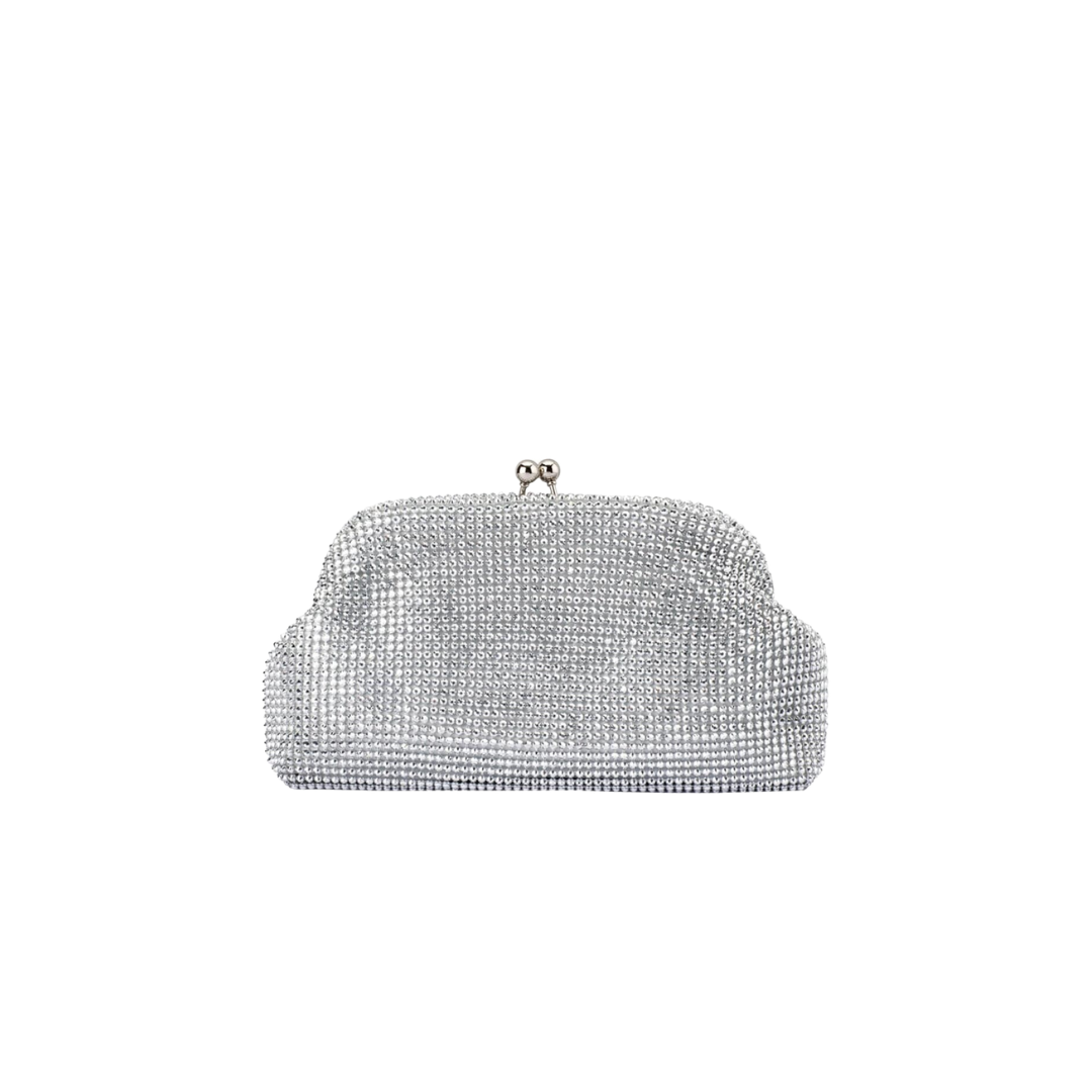 Olga Berg Ela Frame Clutch Silver TENN Designer Hire
