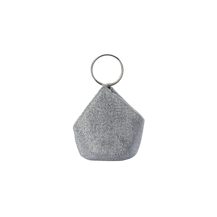 Olga Berg Ellie Crystal Mesh Bag Silver TENN Designer Hire