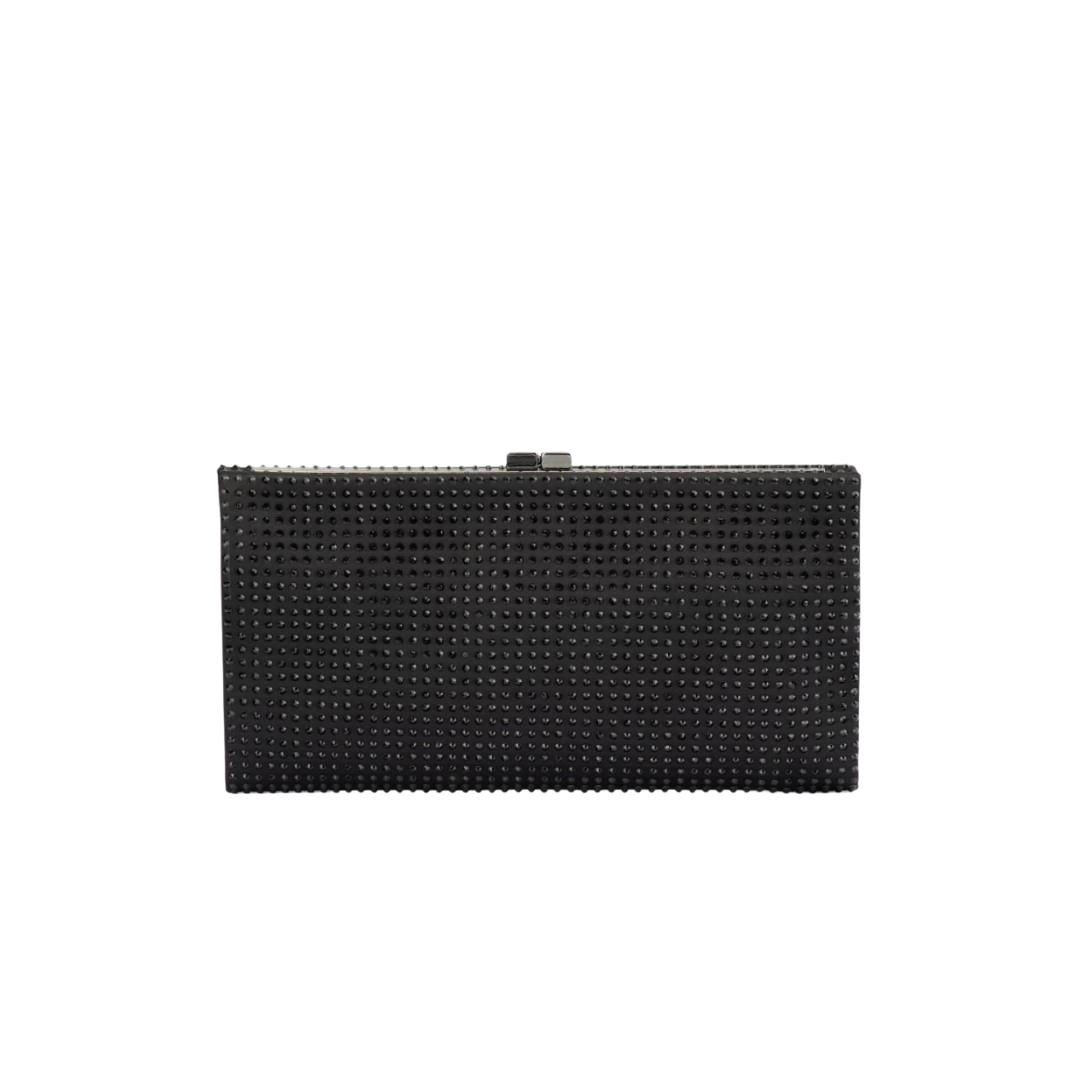 Olga Berg Emma Crystal Clutch Black TENN Designer Hire
