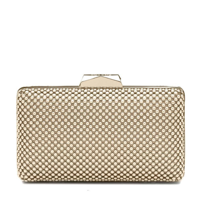 Olga Berg Natasha Gold Metal Mesh Clutch – TENN Designer Hire