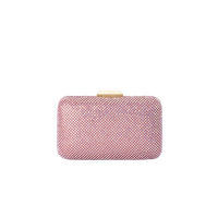 Olga Berg Ronny Crystal Mesh Clutch in Pink TENN Designer Hire