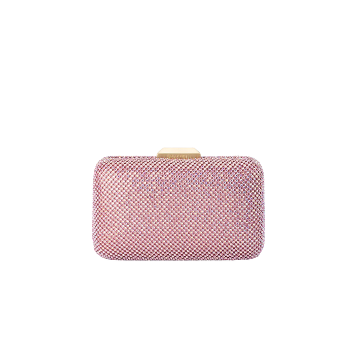 Olga Berg Ronny Crystal Mesh Clutch in Pink TENN Designer Hire