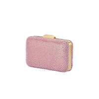 Olga Berg Ronny Pink Crystal Mesh Clutch TENN Designer Hire