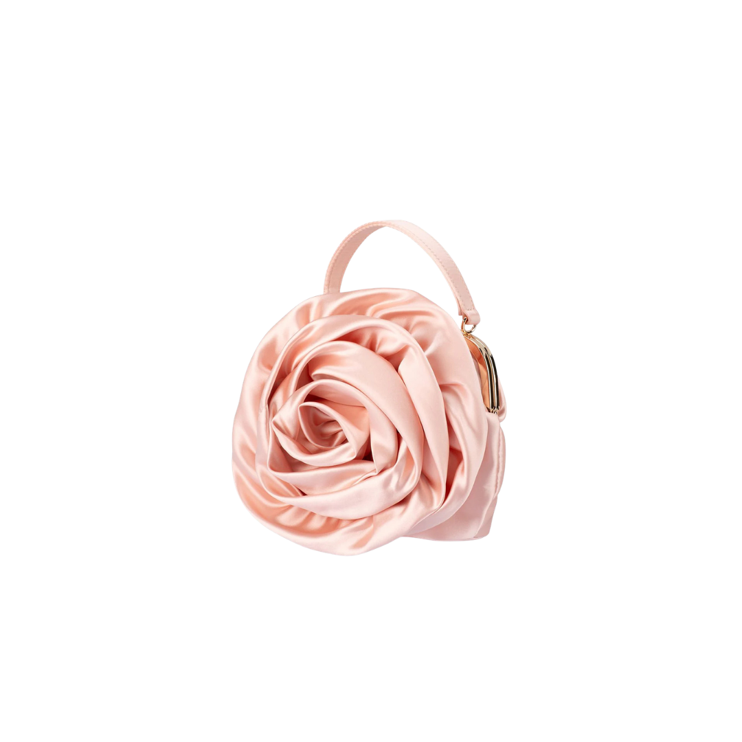 Olga Berg Rosita Rosette Bag in Blush TENN Designer Hire