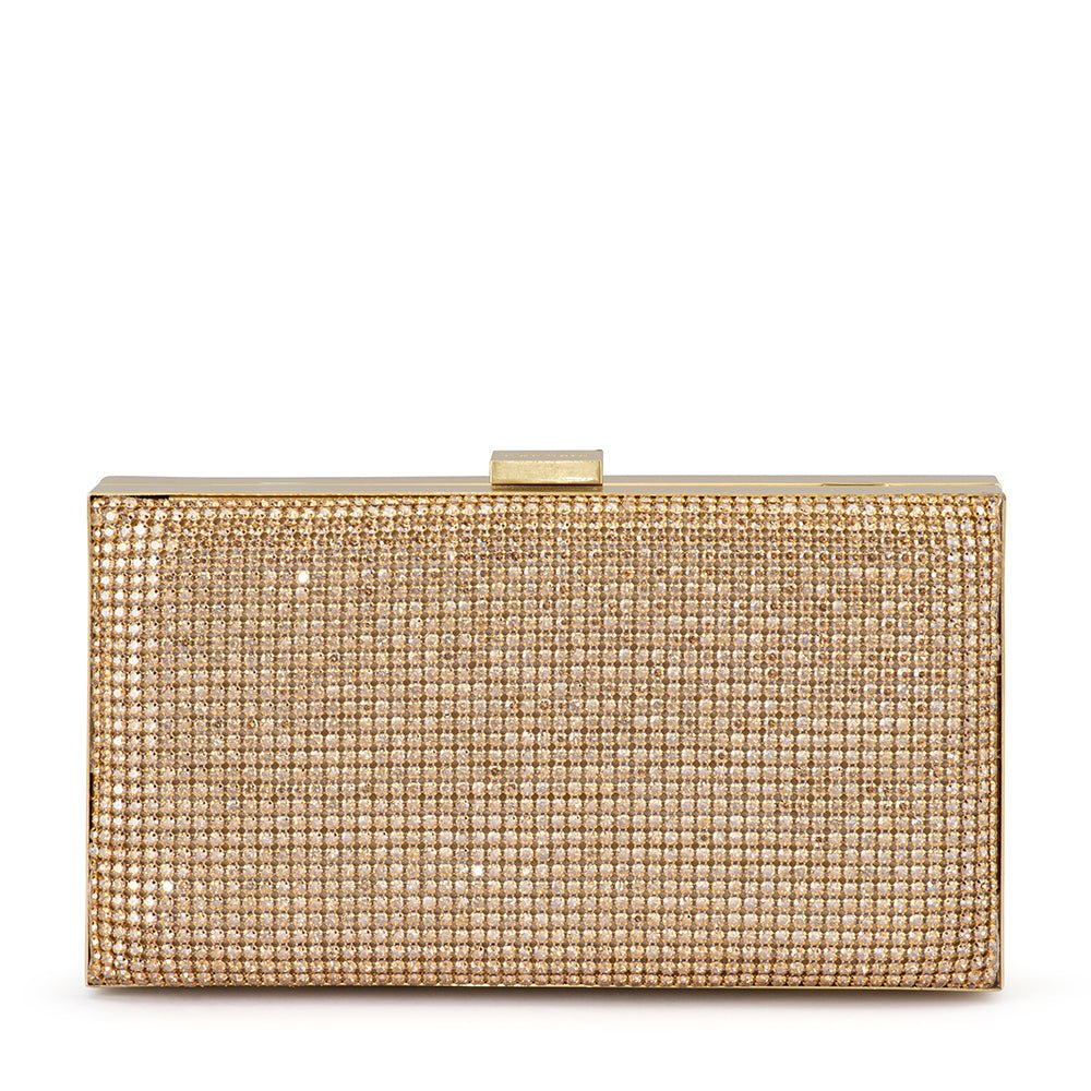 Olga Berg Stef Crystal Box Clutch Gold – TENN Designer Hire