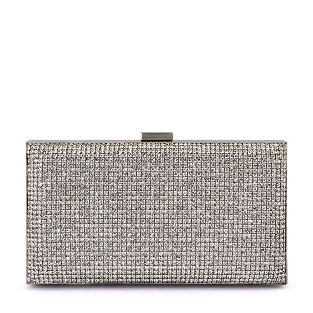 Olga Berg Stef Silver Crystal Clutch – TENN Designer Hire