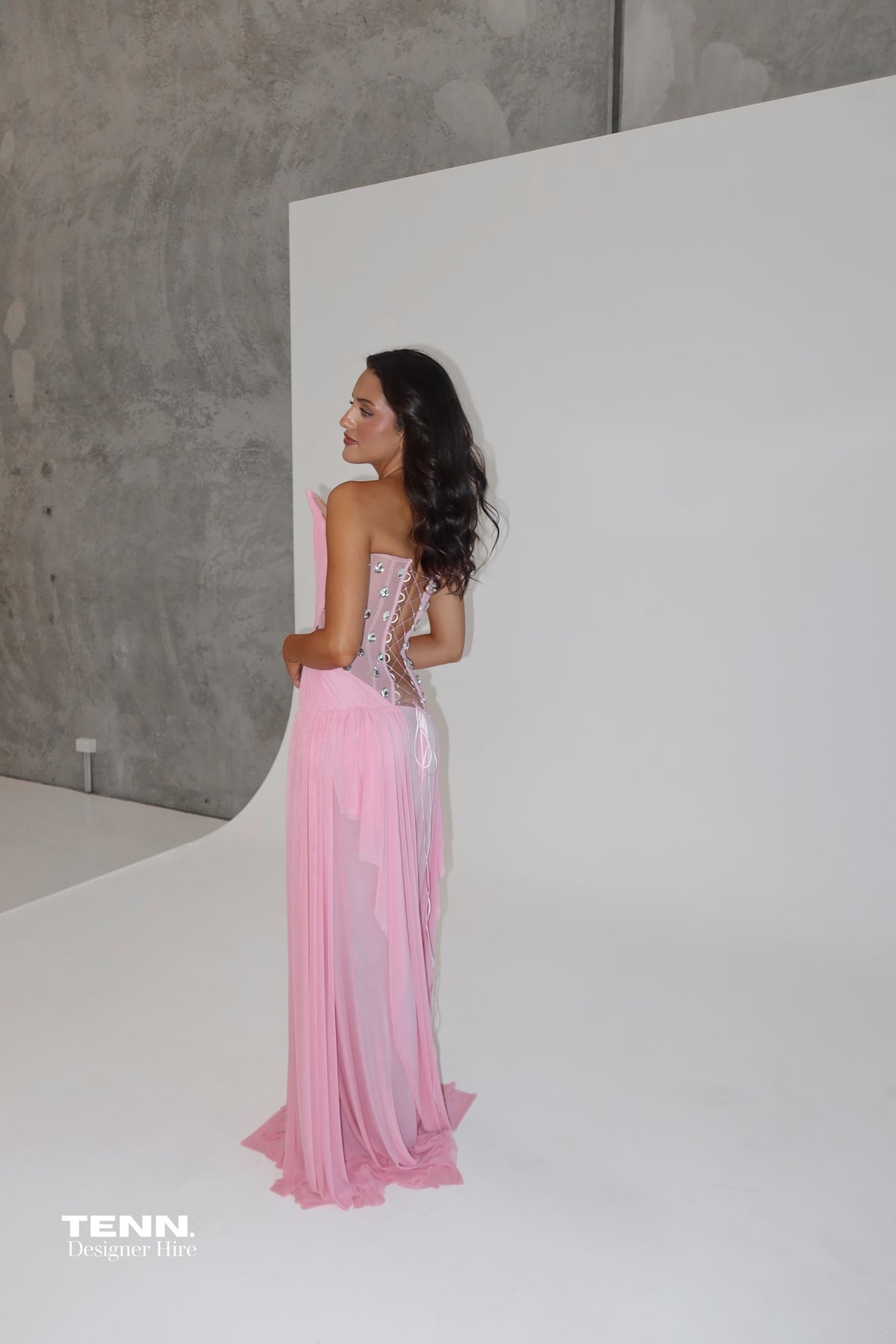 Oxa Couture Aurelia Gown Pink Hire TENN Designer Hire
