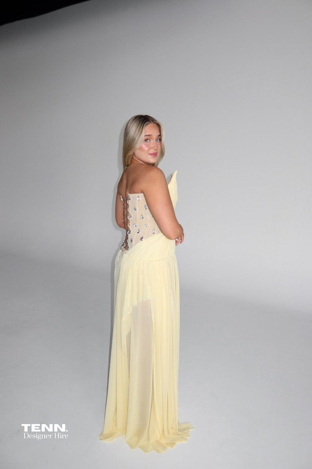 Oxa Couture Aurelia Plunging Neckline Gown TENN Designer Hire