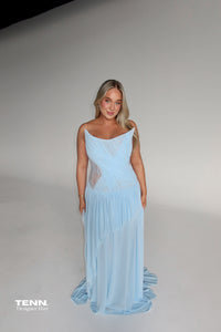 Oxa Couture Elle Corset Gown Powder Blue TENN Designer Hire
