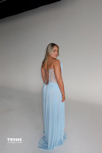 Oxa Couture Elle Gown in Powder Blue TENN Designer Hire