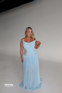 Oxa Couture Elle Powder Blue Gown TENN Designer Hire