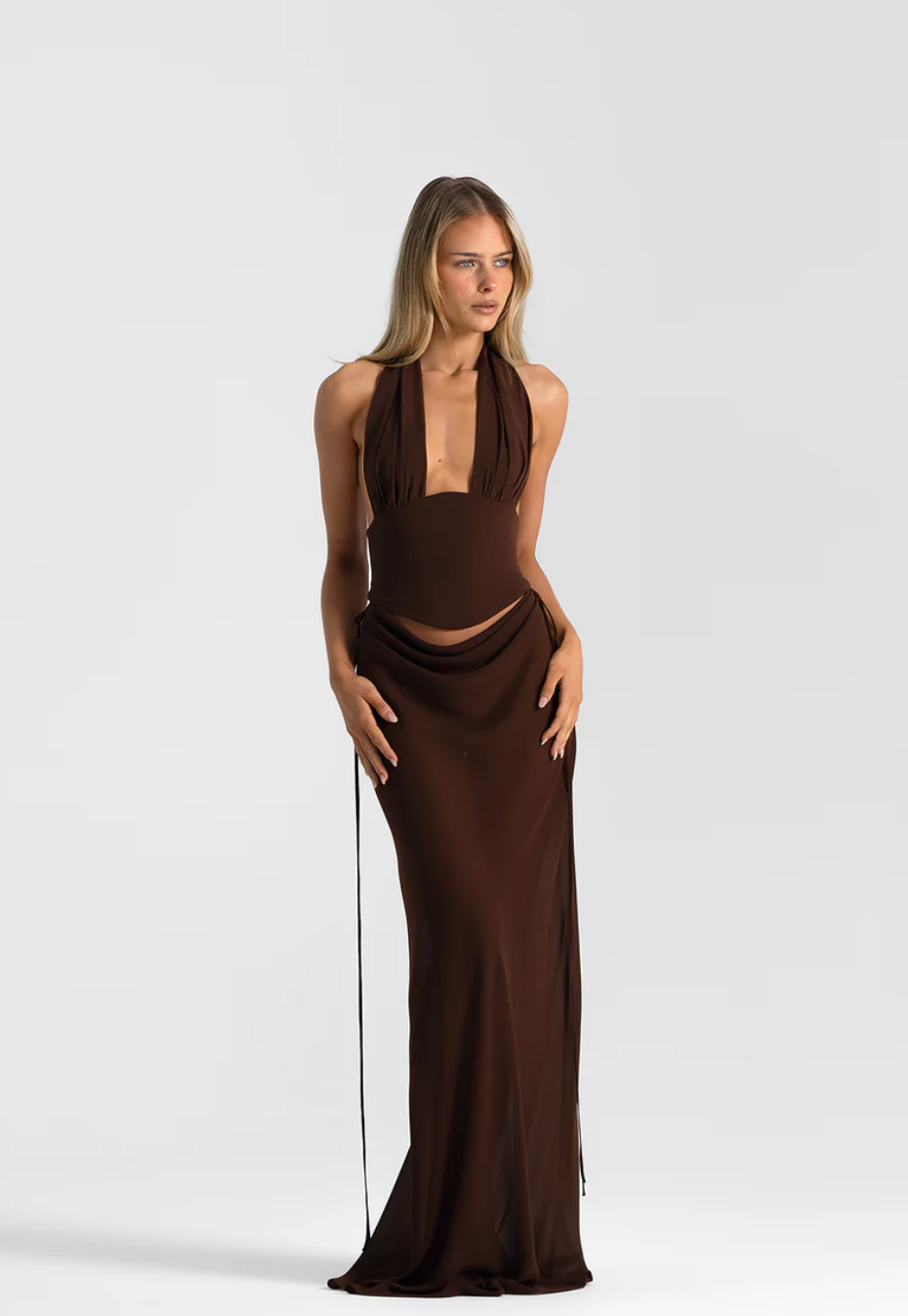 Bronte Top & Allira Skirt set - Espresso