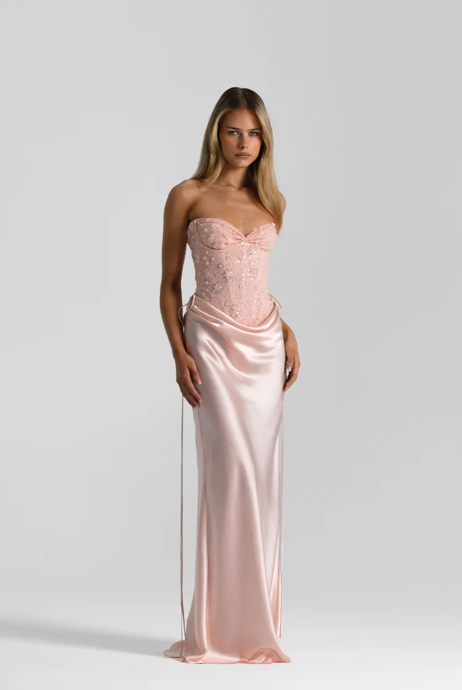 Verity Bustier & Allira Skirt set - Baby Pink