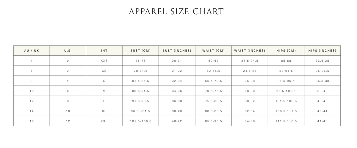 Size chart