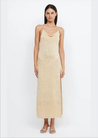 Sadie Split Knit Dress - Gold